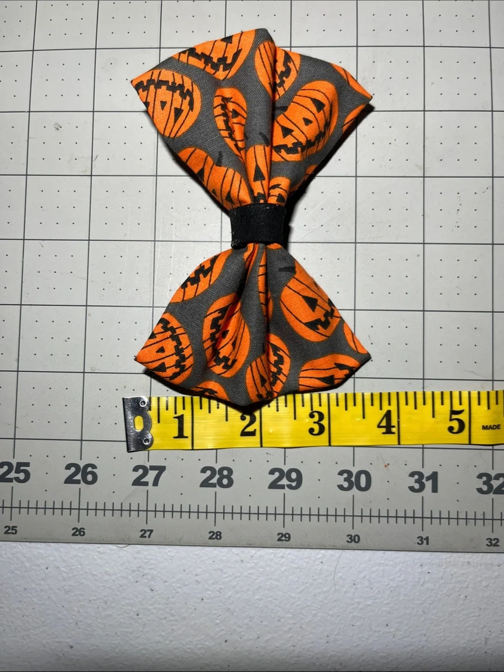 Halloween Pumpkin Bow Hair Bow - Orange and Gray